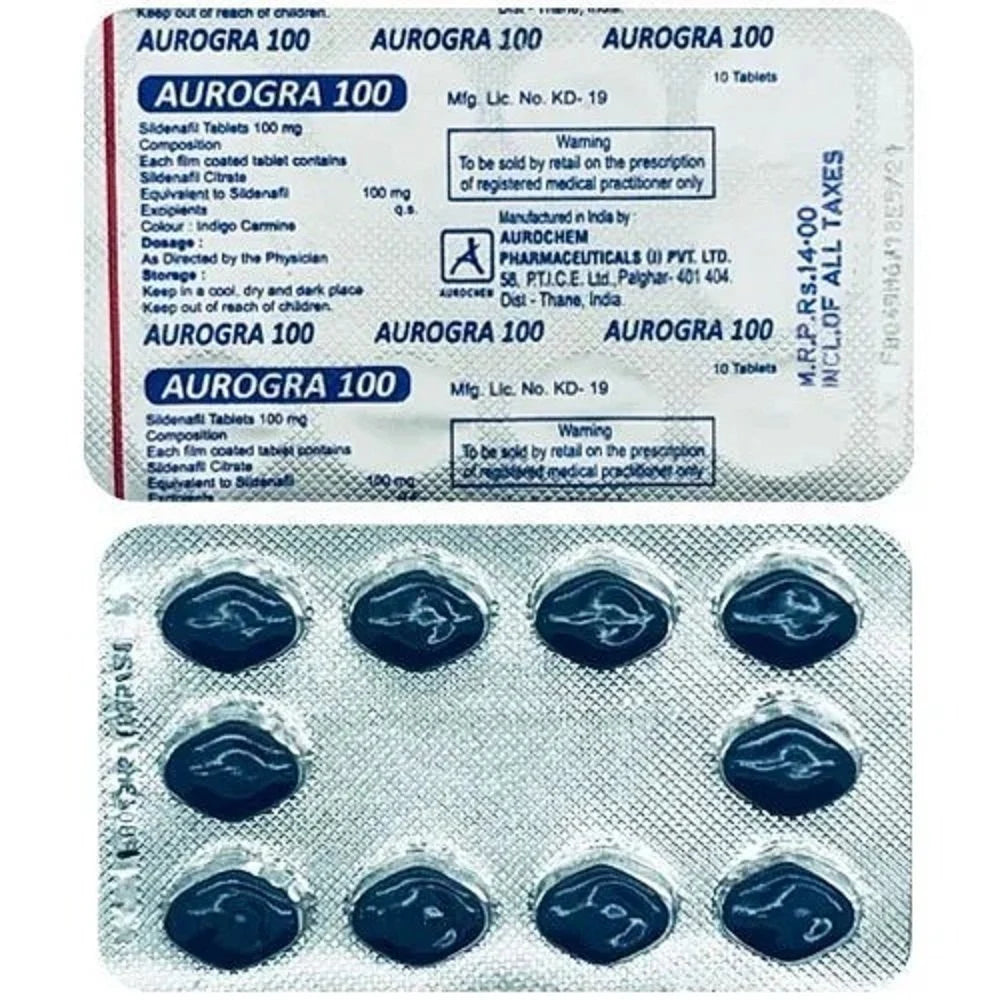 100mg Aurogra Sildenafil Citrate Tablet